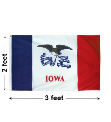 2'x3' Iowa Nylon Outdoor Flag